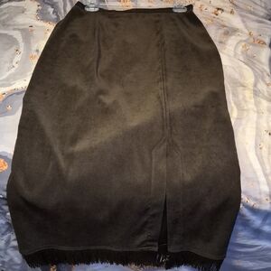 Elegant Brown Fringe Skirt